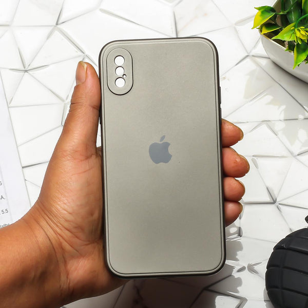 Dark Grey Metallic Finish Silicone Case for Apple Iphone X/Xs - The Hatke