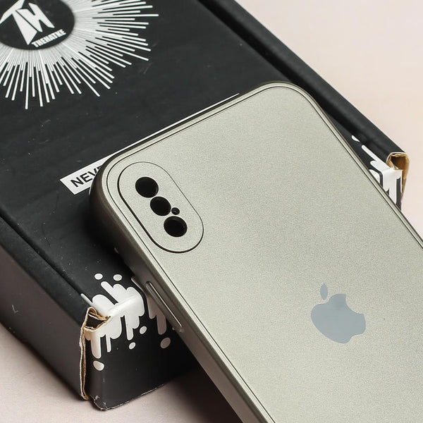 Dark Grey Metallic Finish Silicone Case for Apple Iphone X/Xs - The Hatke