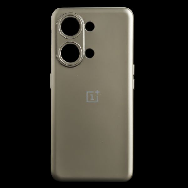 Dark Grey Metallic Finish Silicone Case for Oneplus nord 3 - The Hatke