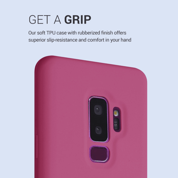 Dark Pink Camera Original Silicone case for Samsung S9 Plus - The Hatke