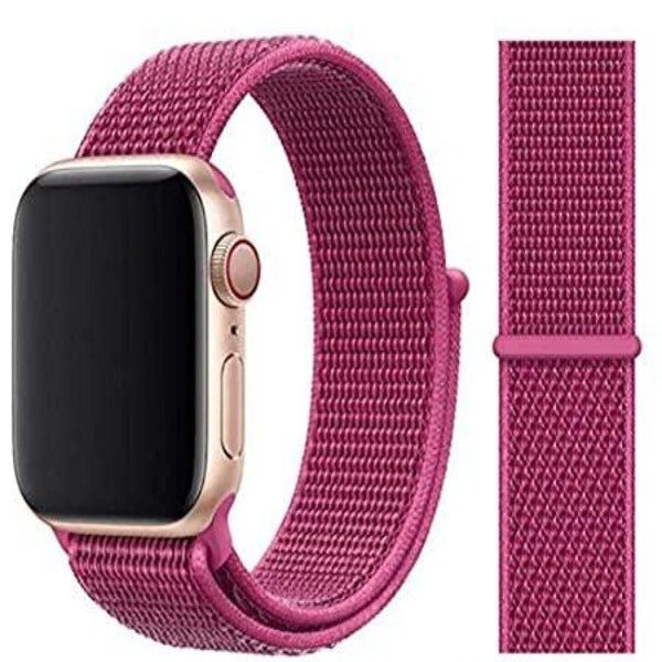 Dark Pink Nylon Strap For Apple Watch Series 1 (38mm/40mm/41mm) - The Hatke
