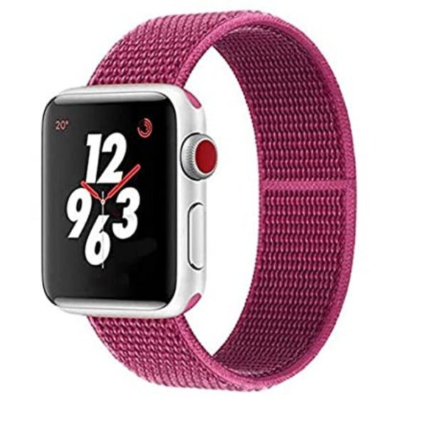 Dark Pink Nylon Strap For Apple Watch Series 1 (38mm/40mm/41mm) - The Hatke