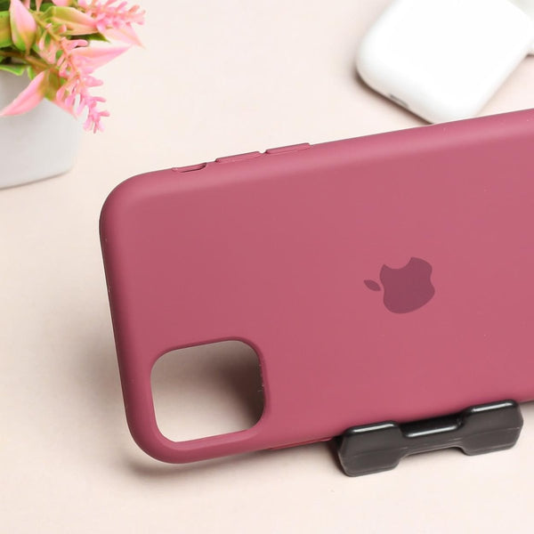 Dark Pink Original Silicone case for Apple iphone 11 - The Hatke