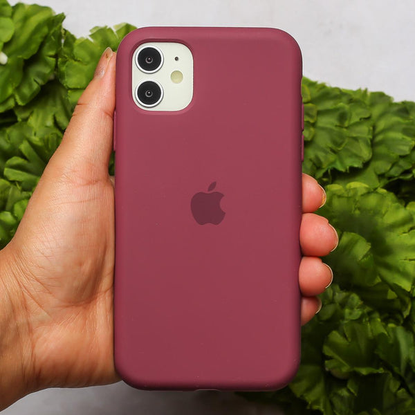 Dark Pink Original Silicone case for Apple iphone 11 - The Hatke