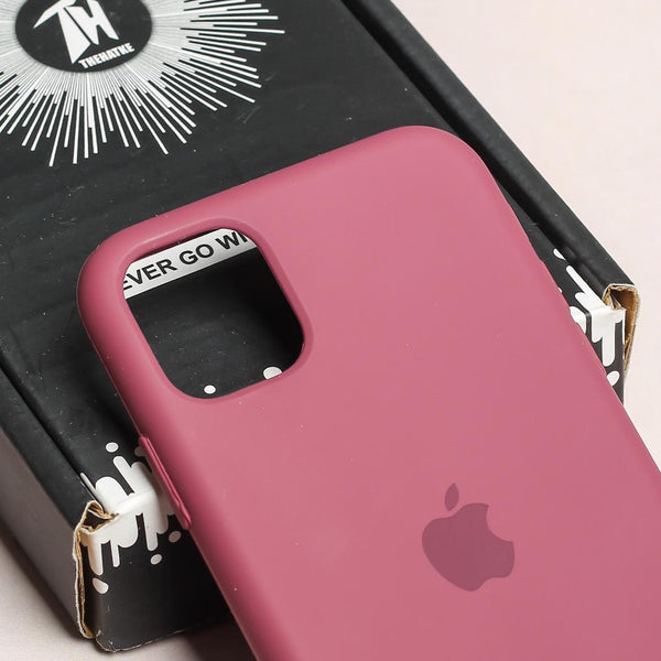Dark Pink Original Silicone case for Apple iphone 11 - The Hatke
