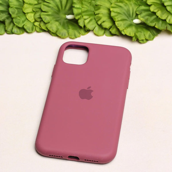Dark Pink Original Silicone case for Apple iphone 11 - The Hatke
