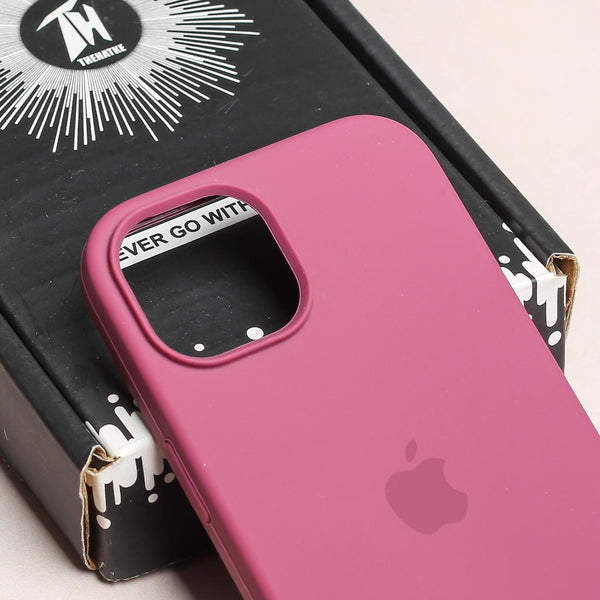 Dark Pink Original Silicone case for Apple iphone 15 - The Hatke