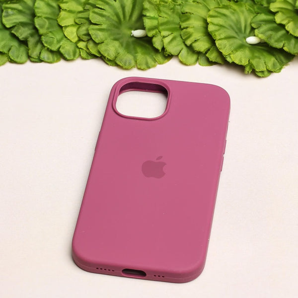 Dark Pink Original Silicone case for Apple iphone 15 - The Hatke