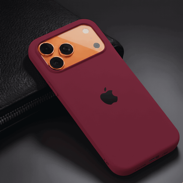 Dark Pink Original Silicone case for Apple iphone 17 Pro - The Hatke