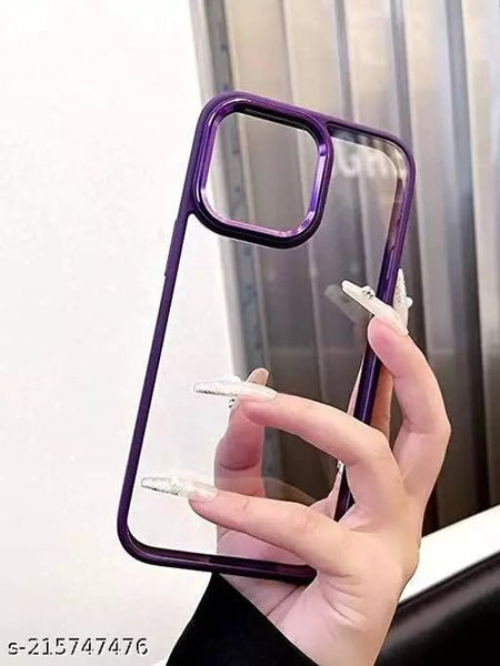 Dark Purple Metal Safe Transparent Case for Apple iphone 14 Plus - The Hatke