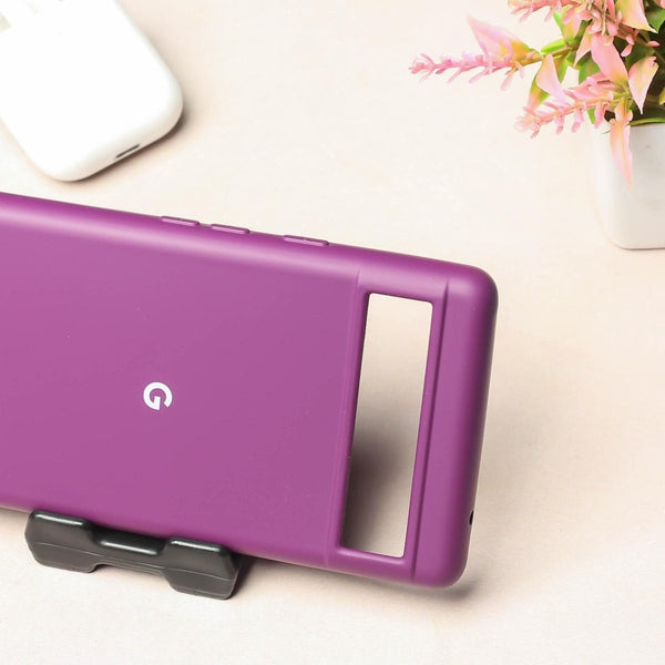 Dark Purple Original Silicone case for Google Pixel 6A - The Hatke