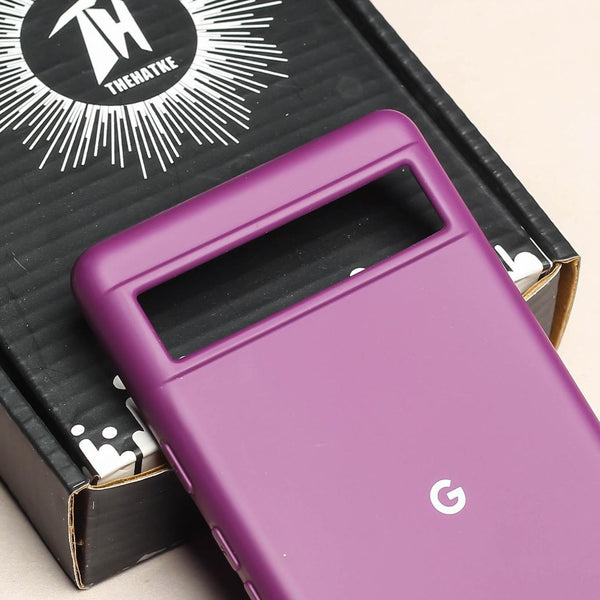 Dark Purple Original Silicone case for Google Pixel 6A - The Hatke