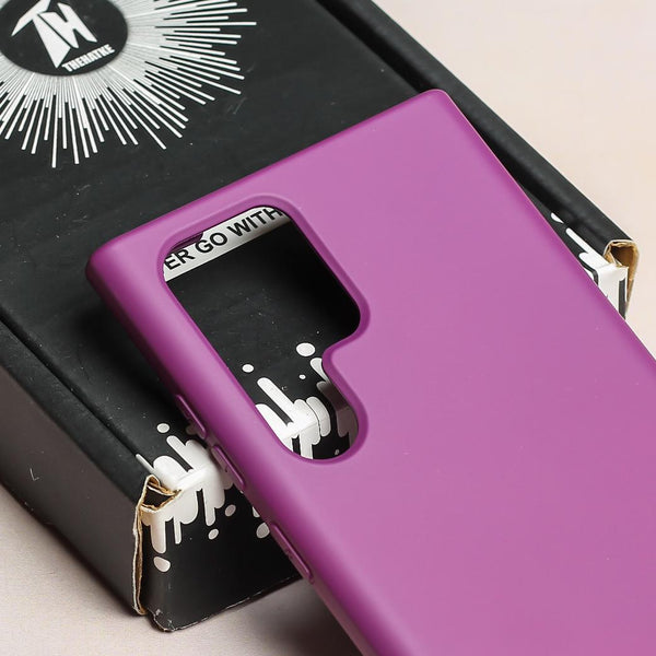 Dark Purple Original Silicone Case for Samsung S22 Ultra - The Hatke