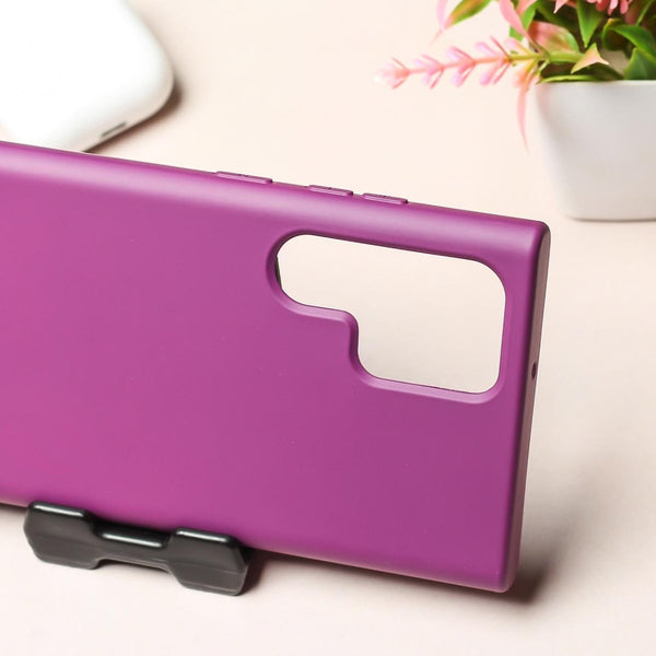Dark Purple Original Silicone Case for Samsung S22 Ultra - The Hatke