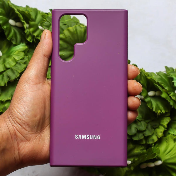 Dark Purple Original Silicone Case for Samsung S22 Ultra - The Hatke