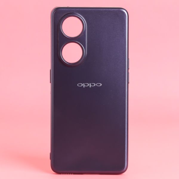 Dark Violet Metallic Finish Silicone Case for Oppo reno 8t - The Hatke
