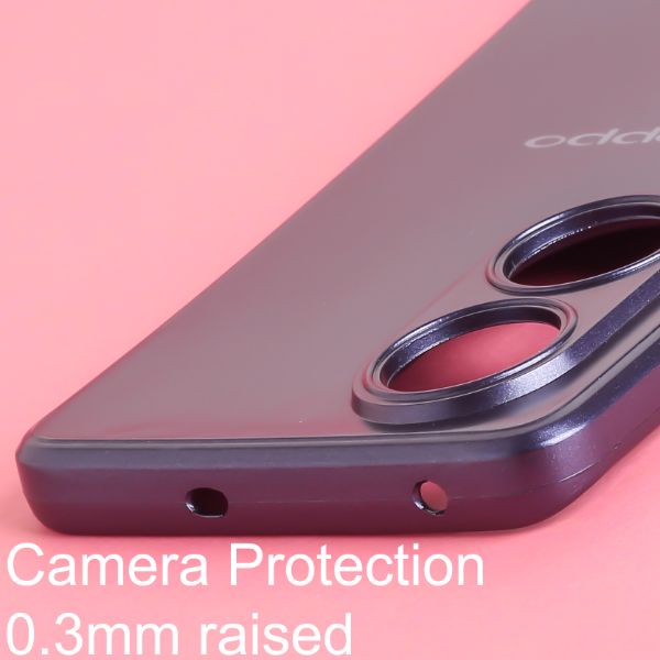 Dark Violet Metallic Finish Silicone Case for Oppo reno 8t - The Hatke