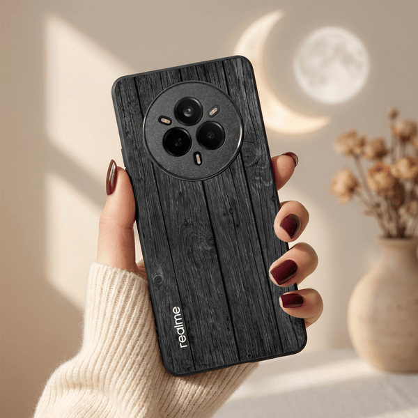 Dark Wood MB Case for Realme 14 Pro - The Hatke