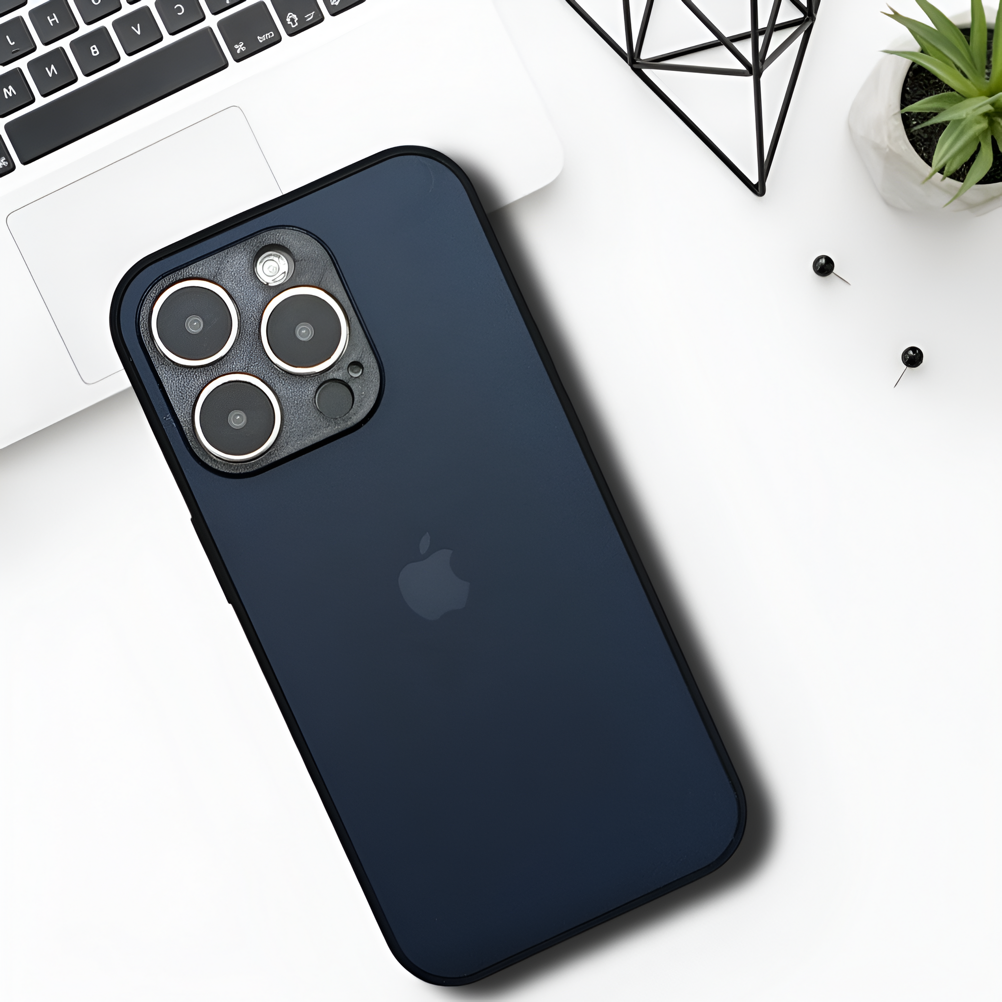 Dark Blue Matte Fiber Silicone case for Apple iphone 14 Pro Max
