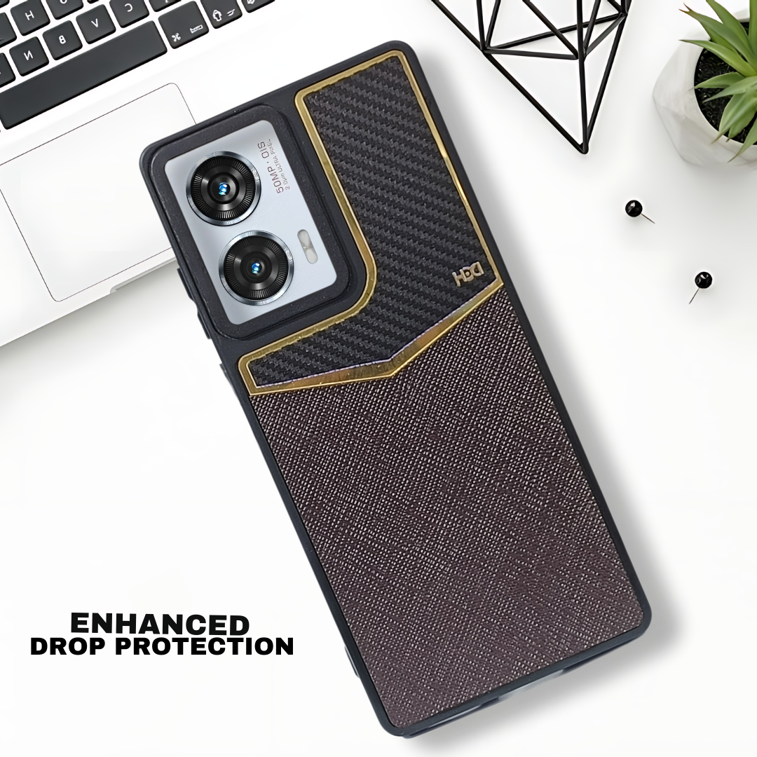 GoldAura Dark Brown Case for Motorola Edge 50 Fusion
