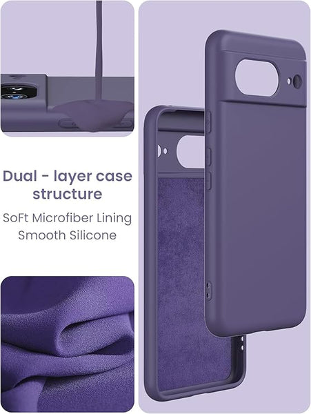 Deep Purple Camera Original Silicone case for Google Pixel 8 - The Hatke