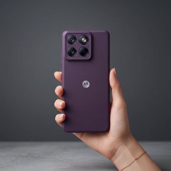 Deep Purple Camera Original Silicone case for Motorola Edge 60 Pro - The Hatke