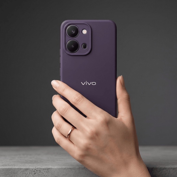 Deep Purple Camera Original Silicone case for Vivo T5x - The Hatke