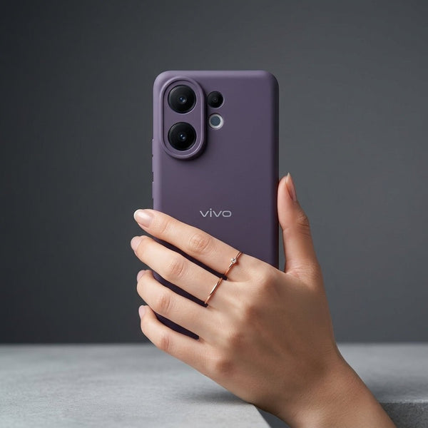 Deep Purple Camera Original Silicone case for Vivo V60 - The Hatke