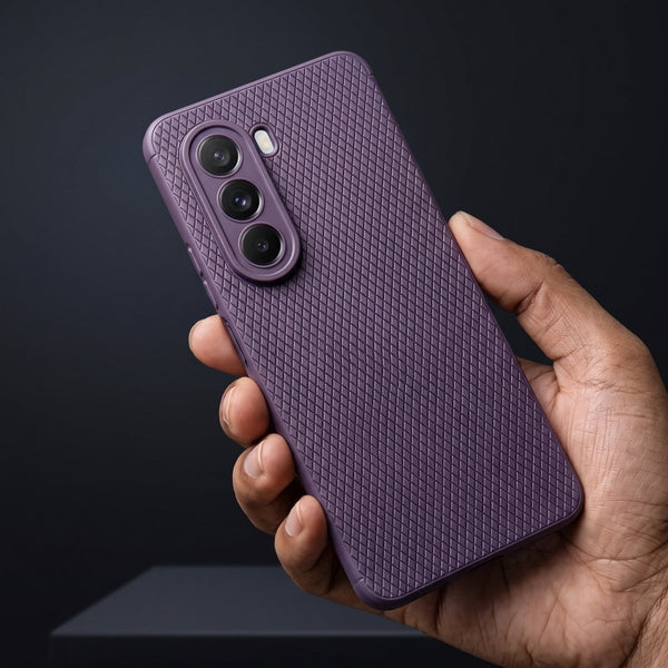 Deep Purple Line Wave Silicone Case for Oneplus Nord Ce 6 Lite - The Hatke
