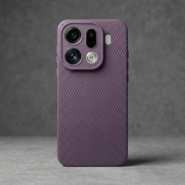 Deep Purple Line Wave Silicone Case for Oppo Find X9 Pro - The Hatke