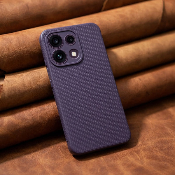 Deep Purple Line Wave Silicone Case for Oppo Reno 16c - The Hatke