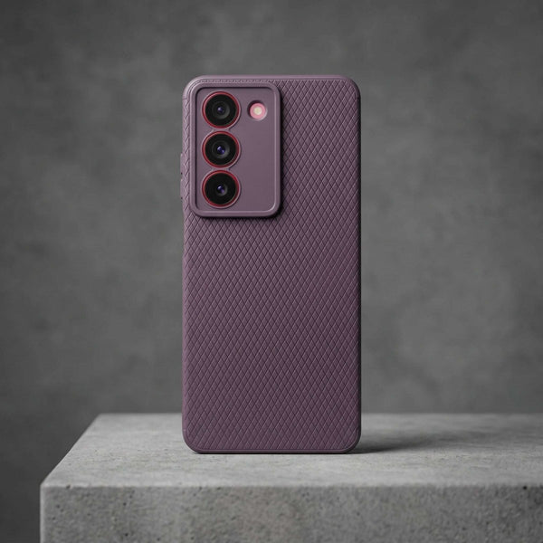 Deep Purple Line Wave Silicone Case for Realme 14x - The Hatke