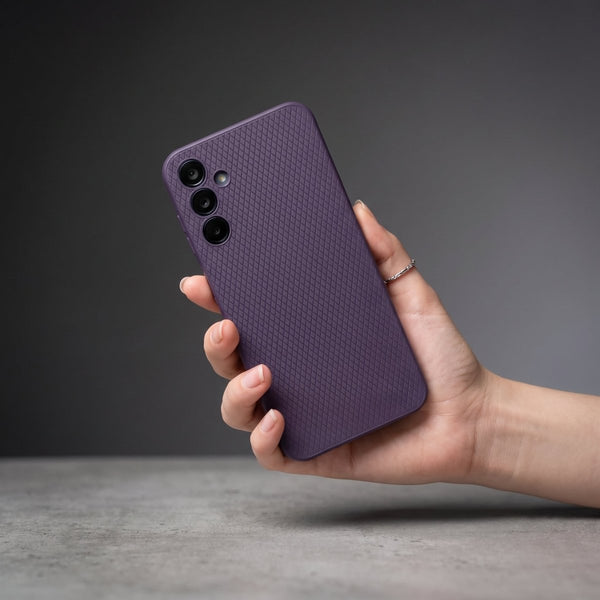 Deep Purple Line Wave Silicone Case for Samaung A56 - The Hatke