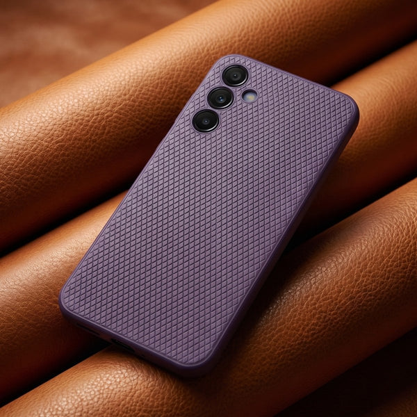 Deep Purple Line Wave Silicone Case for Samaung A56 - The Hatke