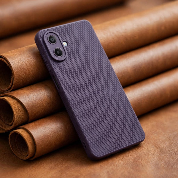 Deep Purple Line Wave Silicone Case for Samsung A07 - The Hatke