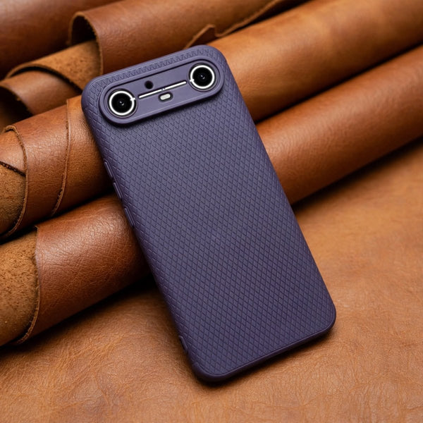 Deep Purple Line Wave Silicone Case for Tecno Pova Slim - The Hatke