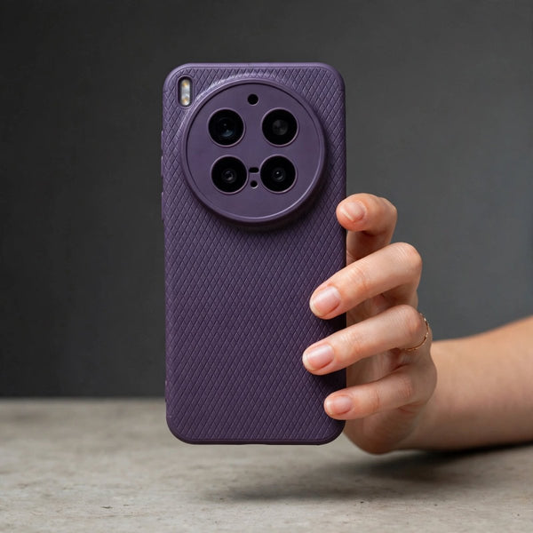 Deep Purple Line Wave Silicone Case for Vivo X300 Pro - The Hatke