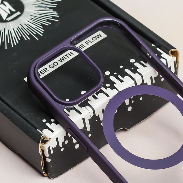 Deep Purple MagSafe Clear Transparent Silicone case for Apple iphone 12 - The Hatke