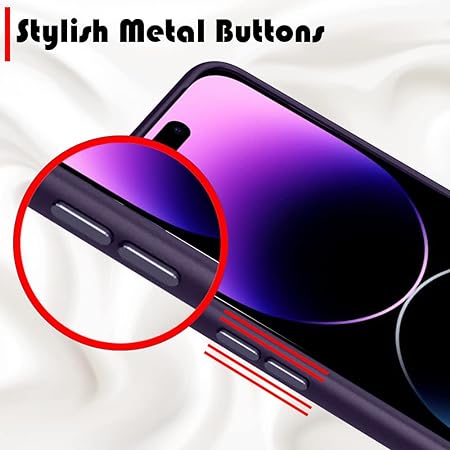 Deep Purple Metal Safe Transparent Case for Apple iphone 14 Pro Max - The Hatke