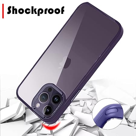 Deep Purple Metal Safe Transparent Case for Apple iphone 14 Pro Max - The Hatke