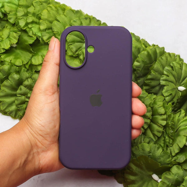 Deep Purple Original Silicone case for Apple iphone 16 Plus - The Hatke
