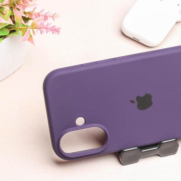 Deep Purple Original Silicone case for Apple iphone 16 Plus - The Hatke