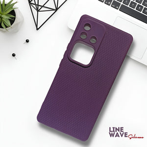 Deep Purple Line Wave Silicone Case for Vivo V30