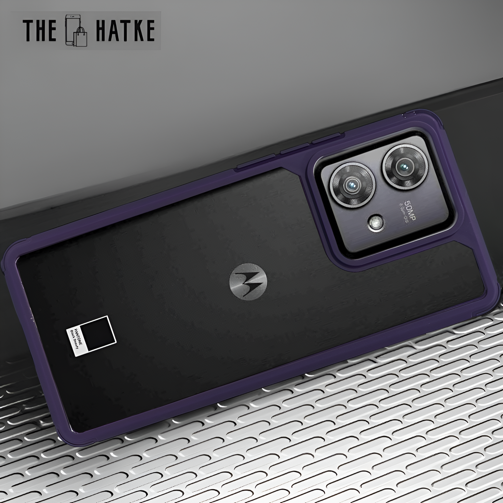 Pureview Deep Purple Hybrid Shockproof Silicone Case for Motorola Edge 40 Neo