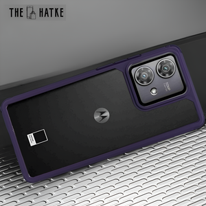 Pureview Deep Purple Hybrid Shockproof Silicone Case for Motorola Edge 40 Neo