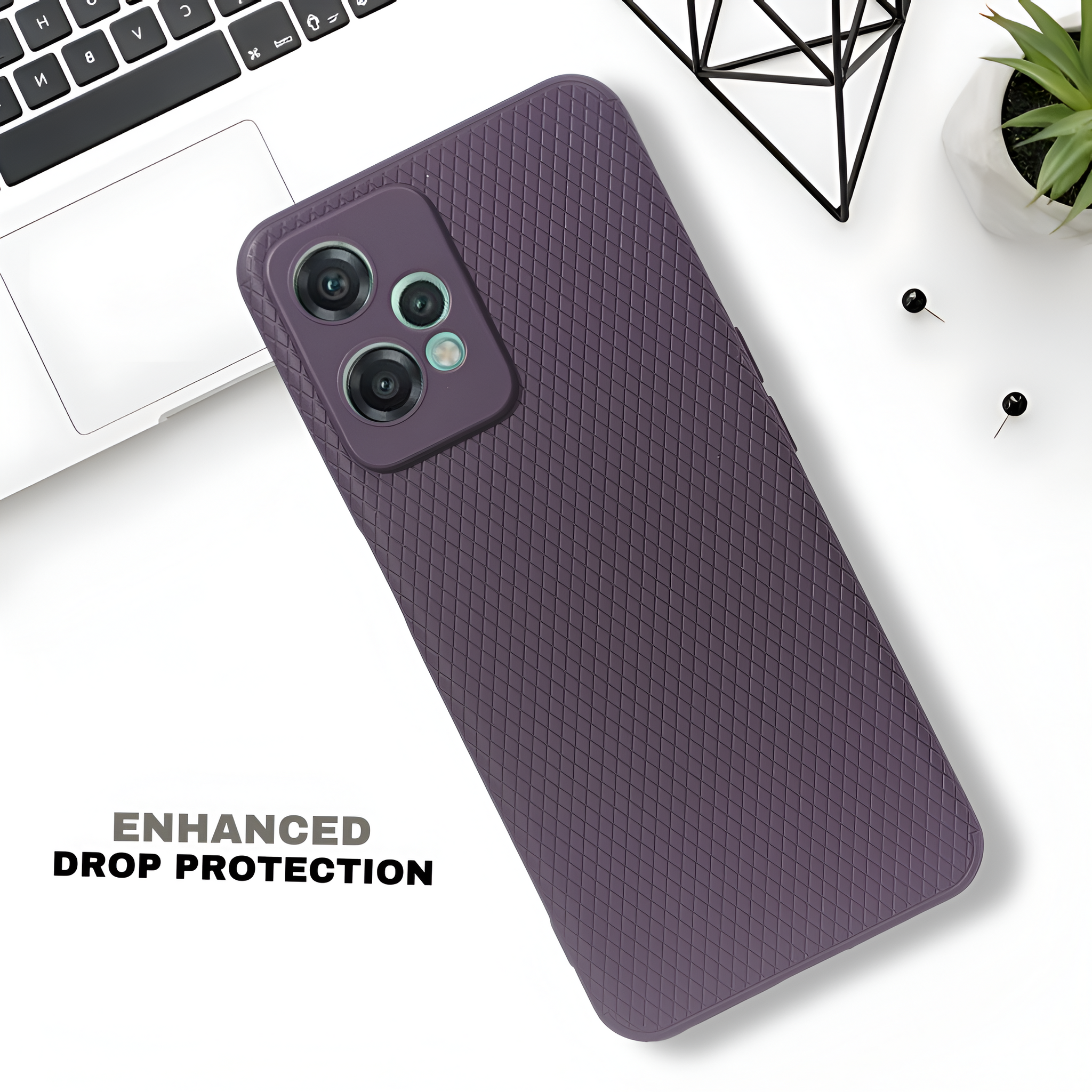 Deep Purple Line Wave Silicone Case for Oneplus Nord Ce 2 Lite