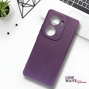 Deep Purple Line Wave Silicone Case for Oppo Reno 11