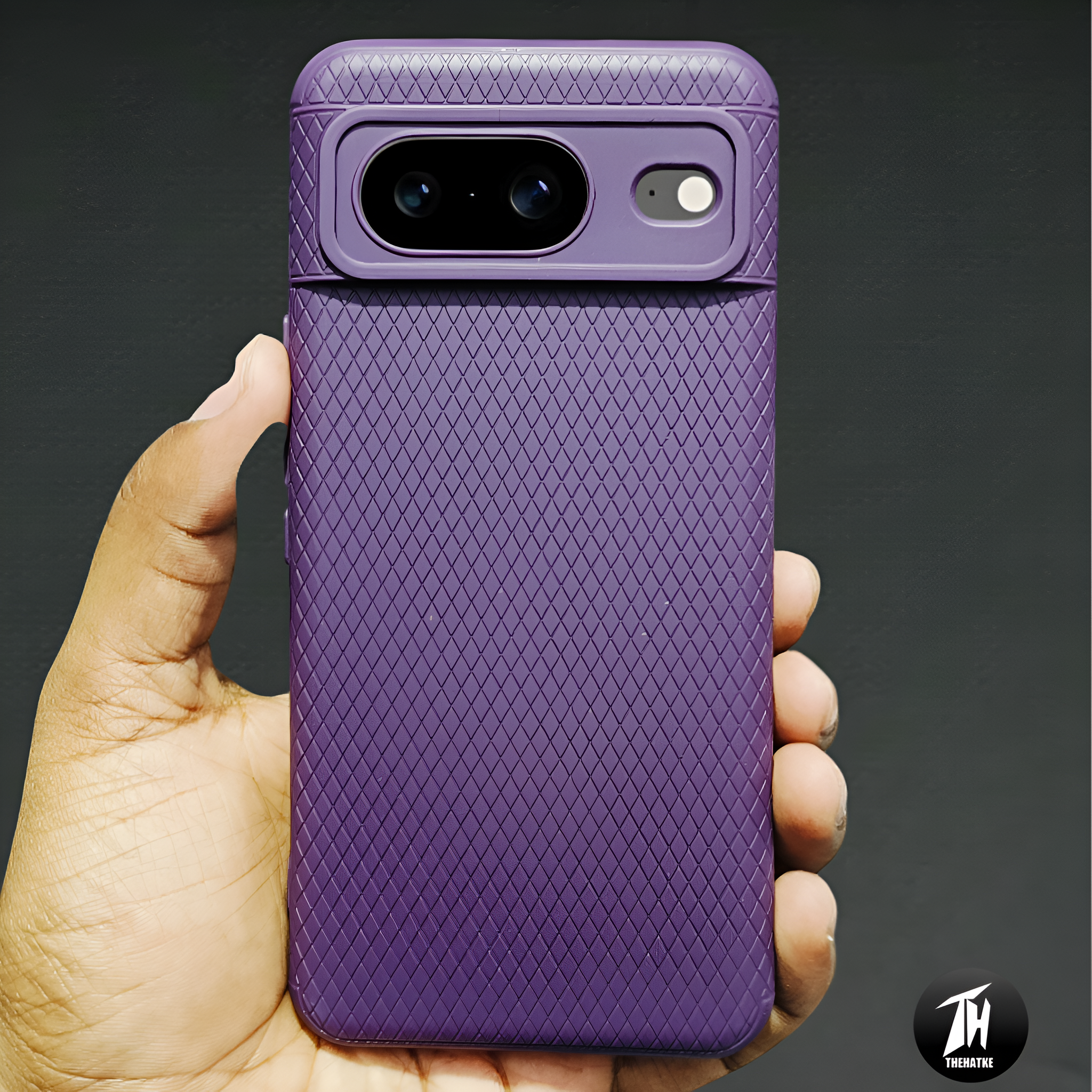 Deep Purple Line Wave Silicone Case for Google Pixel 8