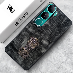 Black (Design 12) Satyameva Jayate embossed Leather Case for Vivo y 300