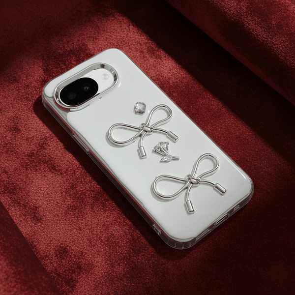Diamond Ribbon Silicone Hard Case for Google Pixel 9a - The Hatke